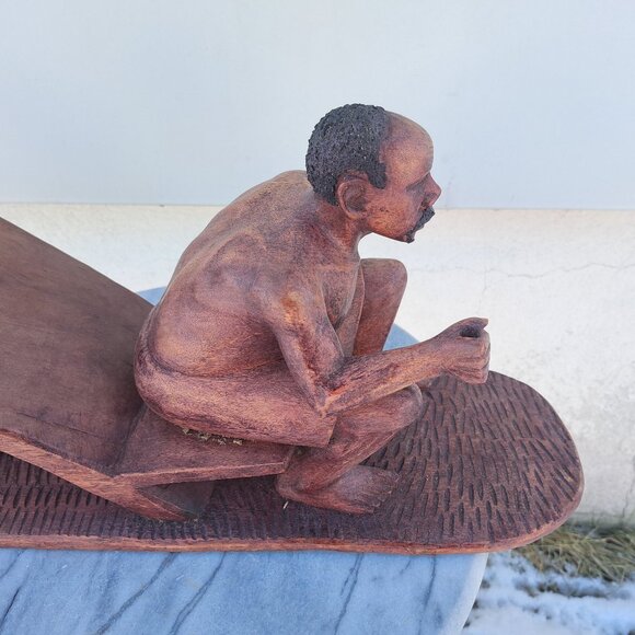 African Statue Man On Boat - Picture 8 of 11